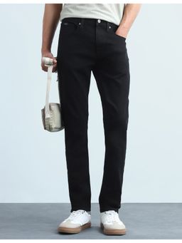 Flying Machine - Black Slash Slim-Tapered Fit Mid Rise Jeans