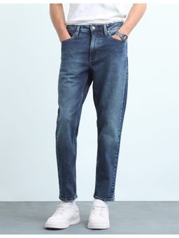 Flying Machine - Blue Mankle Relaxed Tapered Fit Stone Washed Jeans