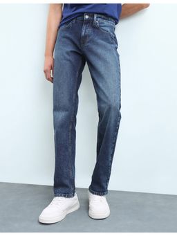 Flying Machine - Blue Freddie Slim Straight Fit Stone Washed Jeans