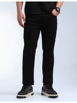 Flying Machine - Black Mid Rise Freddie Slim Straight Fit Jeans