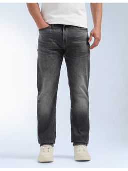 Flying Machine - Black Whiskered Freddie Slim Straight Fit Jeans