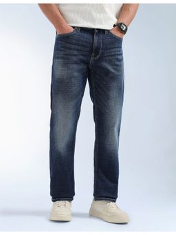 Flying Machine - Blue Whiskered Freddie Slim Straight Fit Jeans