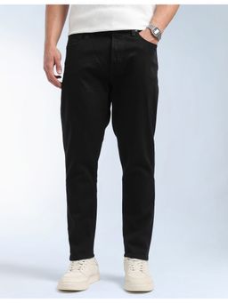 Flying Machine - Black Mid Rise Mankle Relaxed Tapered Fit Jeans