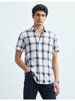 Flying Machine - Blue Slim Fit Tartan Checked Shirt