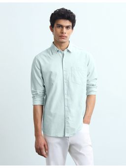 Flying Machine - Green Slim Fit Solid Shirt