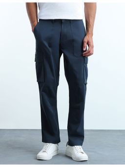 Flying Machine - Navy Blue Relaxed Tapered Fit Cargo
