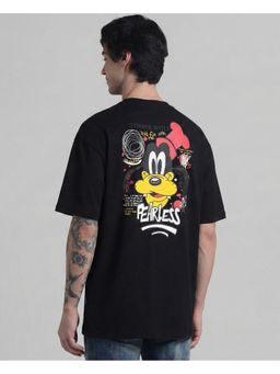 SANDPIPER - Black Typography Printed Relaxed Fit T-Shirt