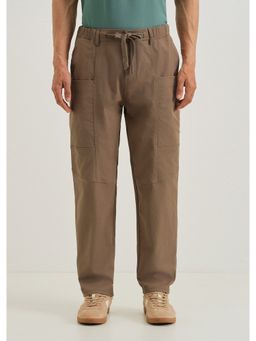 Banana Club - Polyester Brown Drawstring Panel Pant