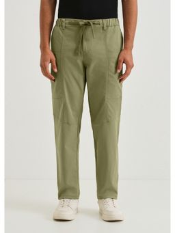 Banana Club - Polyester Forest Green Drawstring Panel Pant