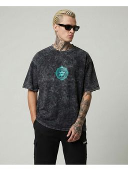 RHINO CULT - Black Gothic Eyes with Wings Graphic Print T-Shirt