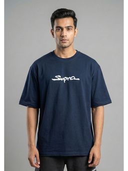 RHINO CULT - Navy Blue Toyota Supra Classic Grey Acid Oversized T Shirt