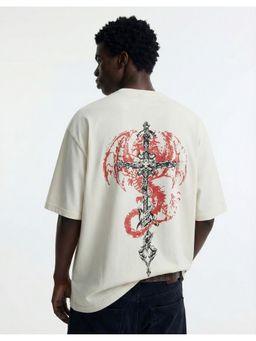 RHINO CULT - Off White Gothic Dragon T-Shirt