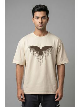 RHINO CULT - Off White Mayan Crow Beige T-Shirt