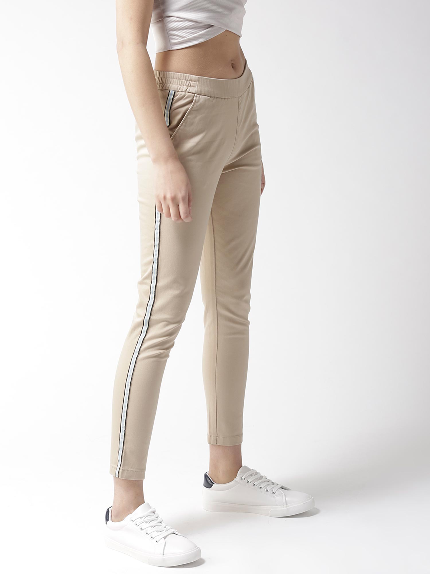 Buy Xpose Women Beige Solid Skinny-Fit 
