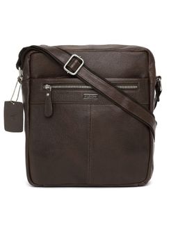 WILDHORN - Classic Genuine Leather Brown Solid Sling Bag for Men