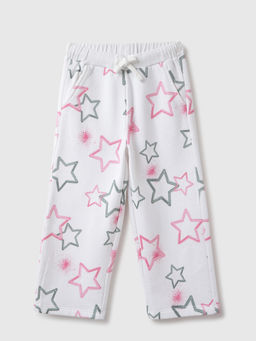 United Colors of Benetton - White Printed Regular Fit Pant