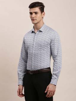 Turtle - Men Slim Fit Printed Pure Cotton Formal Shirt