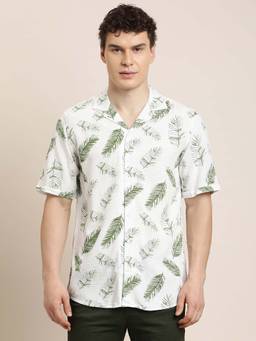 Turtle - Men Slim Fit Printed Cotton Blend Casual Shirt