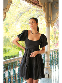 Arthmod - Black Flare To Flounce Mini Dress