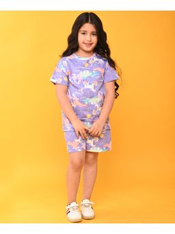 ANTHRILO - Unicorn Sleepwear Shorts D - Purple (Set of 2)