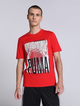 Puma - Hoops Graphic Mens Red T-Shirt