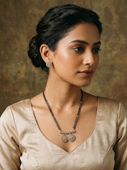 Saraf RS Jewellery - Gold Plated Zircon Studded Elegant Designer Mangalsutra Jewellery Set