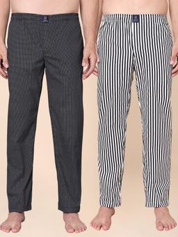 Urban Scottish - Men Multi-Color Striped Lounge Pants (Pack Of 2)