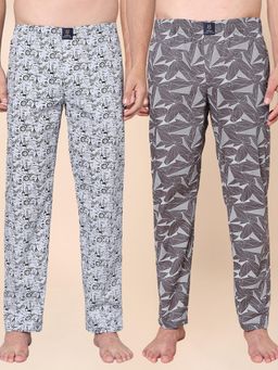 Urban Scottish - Men Grey Printed Lounge Pants (Pack Of 2)