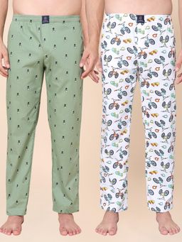 Urban Scottish - Men Multi-Color Cotton Printed Lounge Pants (Pack Of 2)