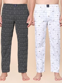 Urban Scottish - Men Cotton Geometric Printed Lounge Pants (Pack Of 2)