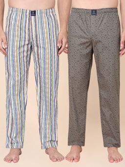 Urban Scottish - Men Striped Lounge Pants (Pack Of 2)