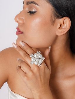 Joker and Witch - Joker & Witch Pearlene White Pearl Silver Ring