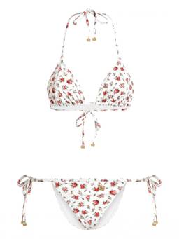 Dolce&Gabbana - White Floral Bikini Top & Bikini Bottom