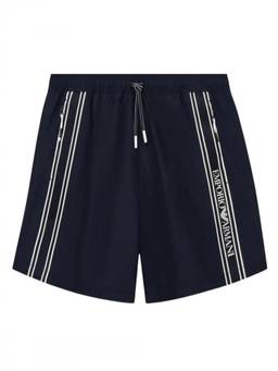 EMPORIO ARMANI - Navy Blue Solid Swim Shorts