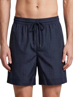 Gucci - Navy Blue Geometric Swim Shorts