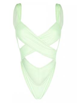 Reina Olga - Light Green Exotica Wrap Swimsuit