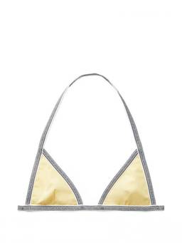Versace - Beige Printed Bikini Top