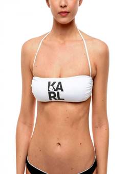 Karl Lagerfeld - White Logo Bikini Top