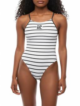 Karl Lagerfeld - White Stripes Swimsuit