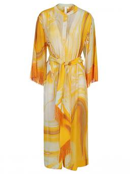 JONATHAN SIMKHAI - Orange Odelia Cotton Blend Silk Printed Cover Up Dress