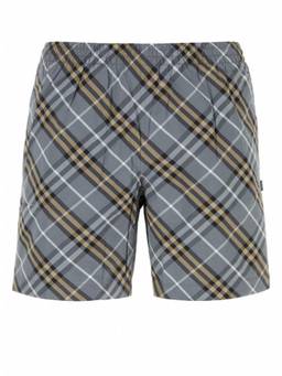 Burberry - Grey Check Swim Shorts