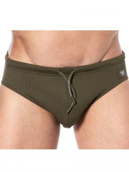 EMPORIO ARMANI - Olive Logo Swim Briefs