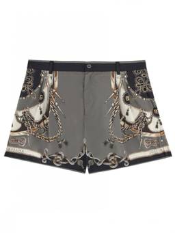 Dolce&Gabbana - Grey Graphic Swim Shorts