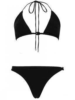 Courreges - Black Halter Neck Bikini Top & Bikini Bottom