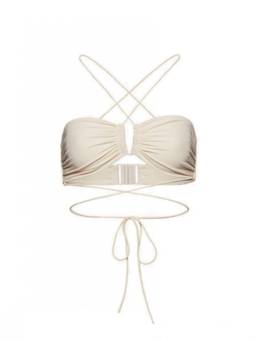 Magda Butrym - Beige Solid Bikini Top