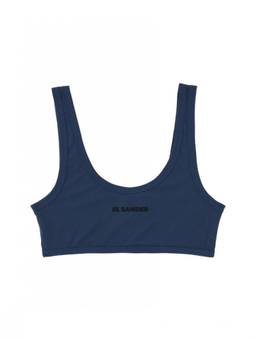 Jil Sander - Blue Logo Bikini Top