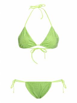 Santa Brands - Green Embellished Bikini Top & Bikini Bottom