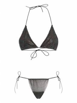 Santa Brands - Black Embellished Bikini Top & Bikini Bottom