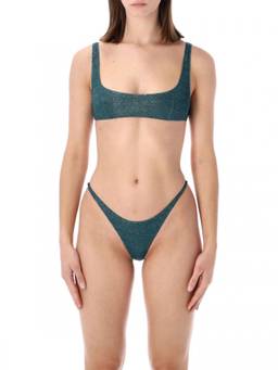 Oseree - Blue Solid Bikini Top & Bikini Bottom