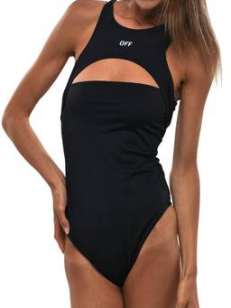 OFF-WHITE - Black Logo Swimsuit